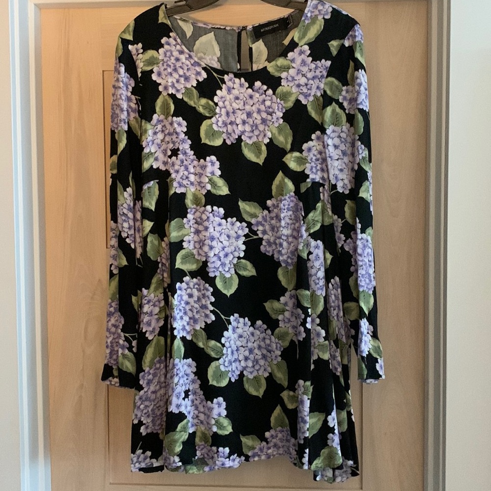 MINKPINK long sleeved floral mini dress